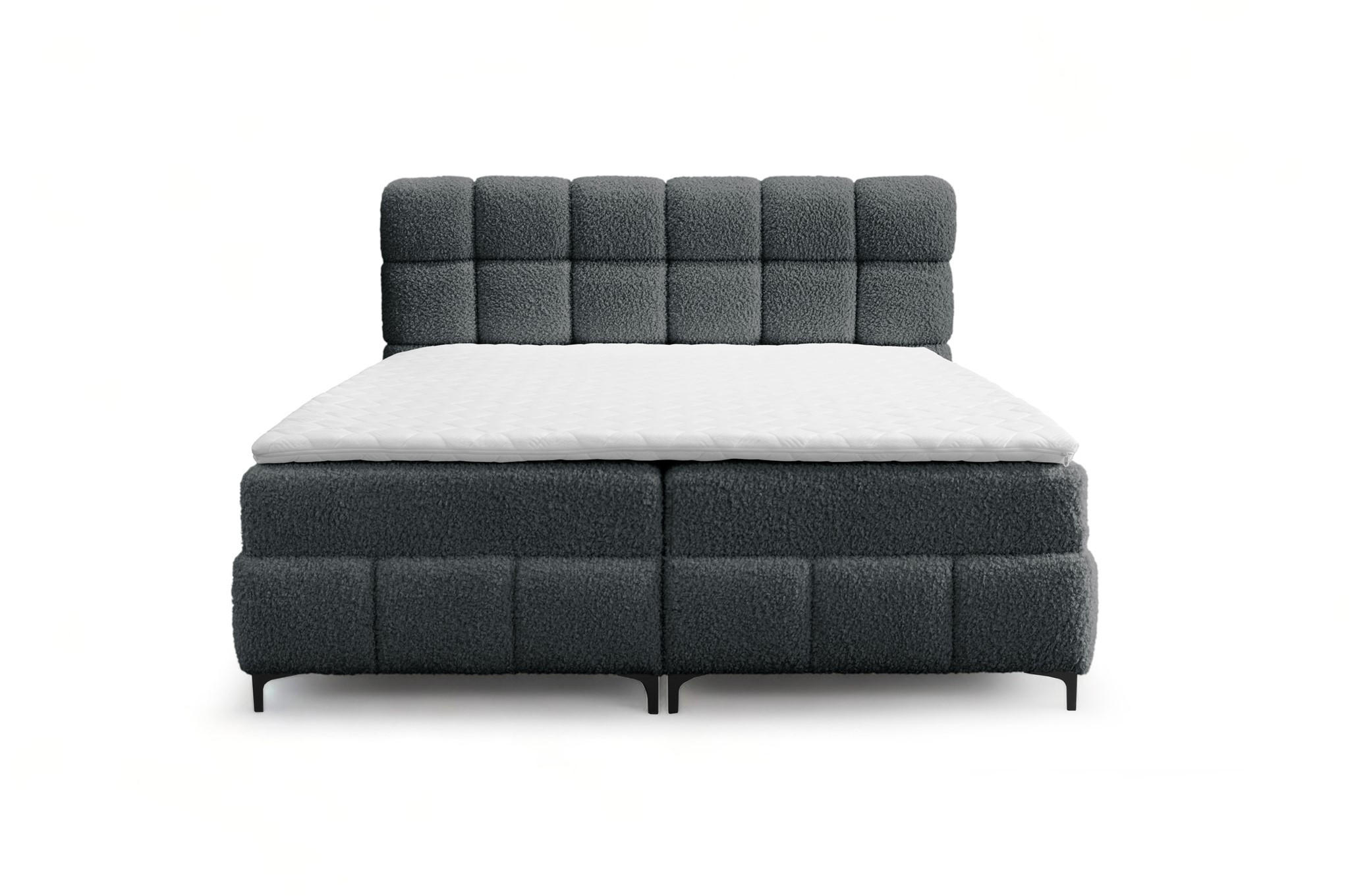 BOXBETT Sophie In Rolf - Dunkelgrau, Holzwerkstoff/Textil (100/200cm) - Fun Möbel