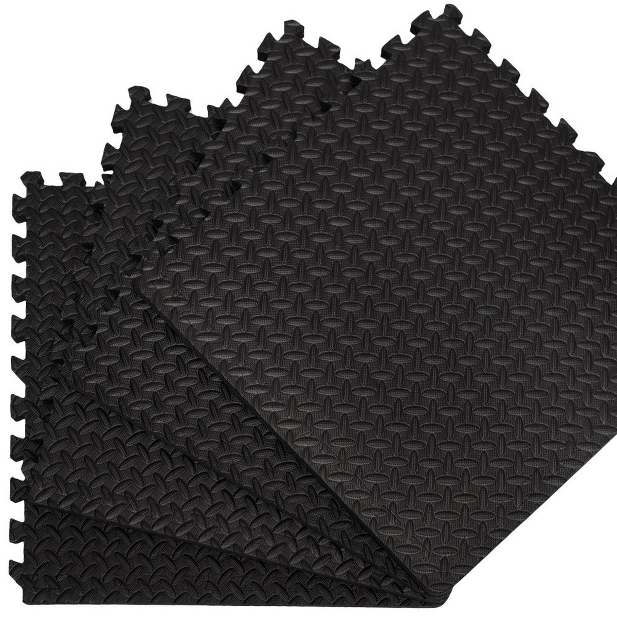 BODENSCHUTZMATTE 63x63x2 cm, Schwarz, 8er Set - Schwarz, Kunststoff (63/63/2cm) - eyepower