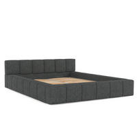 POLSTERBETT Milos mit Stauraum 160/200 cm Anthrazit im Bubble Stoff - Anthrazit/Schwarz, Holz/Holzwerkstoff (160/200cm) - AltaBeds