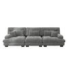 Sofa Stoff – 3-Sitzer mit Kissen - Grau, Holzwerkstoff/Textil (313/81/77cm) - Urban Meuble