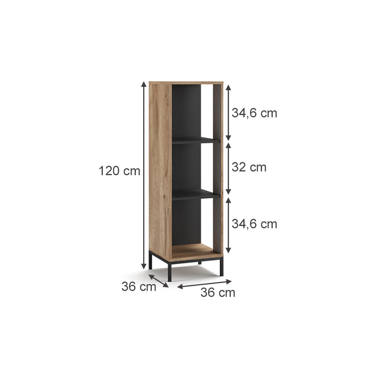 POLICE NA CD Eliza Dub Viking - barva dubu, kompozitní dřevo (36/120/36cm) - Vicco