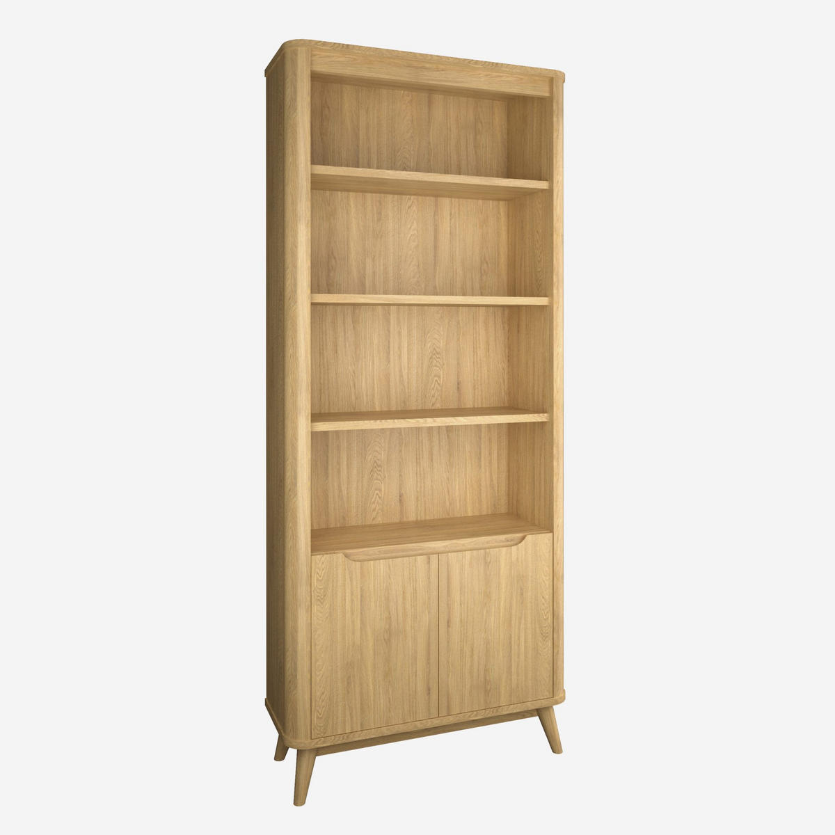 BÜCHERREGAL Nora, Natur Massiveiche - Hellbraun, Holz (35/190/84cm) - WOODEK