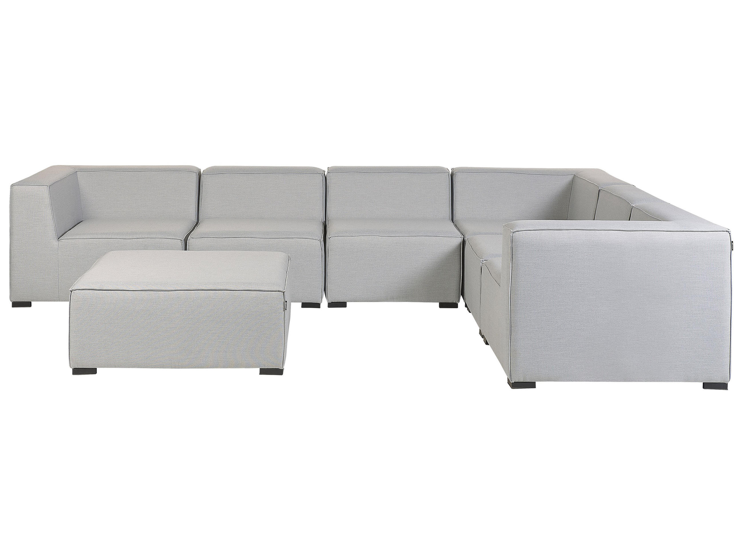 LOUNGE SET 7-Sitzer hellgrau rechtsseitig modular Arezzo - Hellgrau, Textil - Beliani