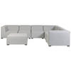 LOUNGE SET 7-Sitzer hellgrau rechtsseitig modular Arezzo - Hellgrau, Textil - Beliani