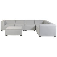 LOUNGE SET 7-Sitzer hellgrau rechtsseitig modular Arezzo - Hellgrau, Textil - Beliani