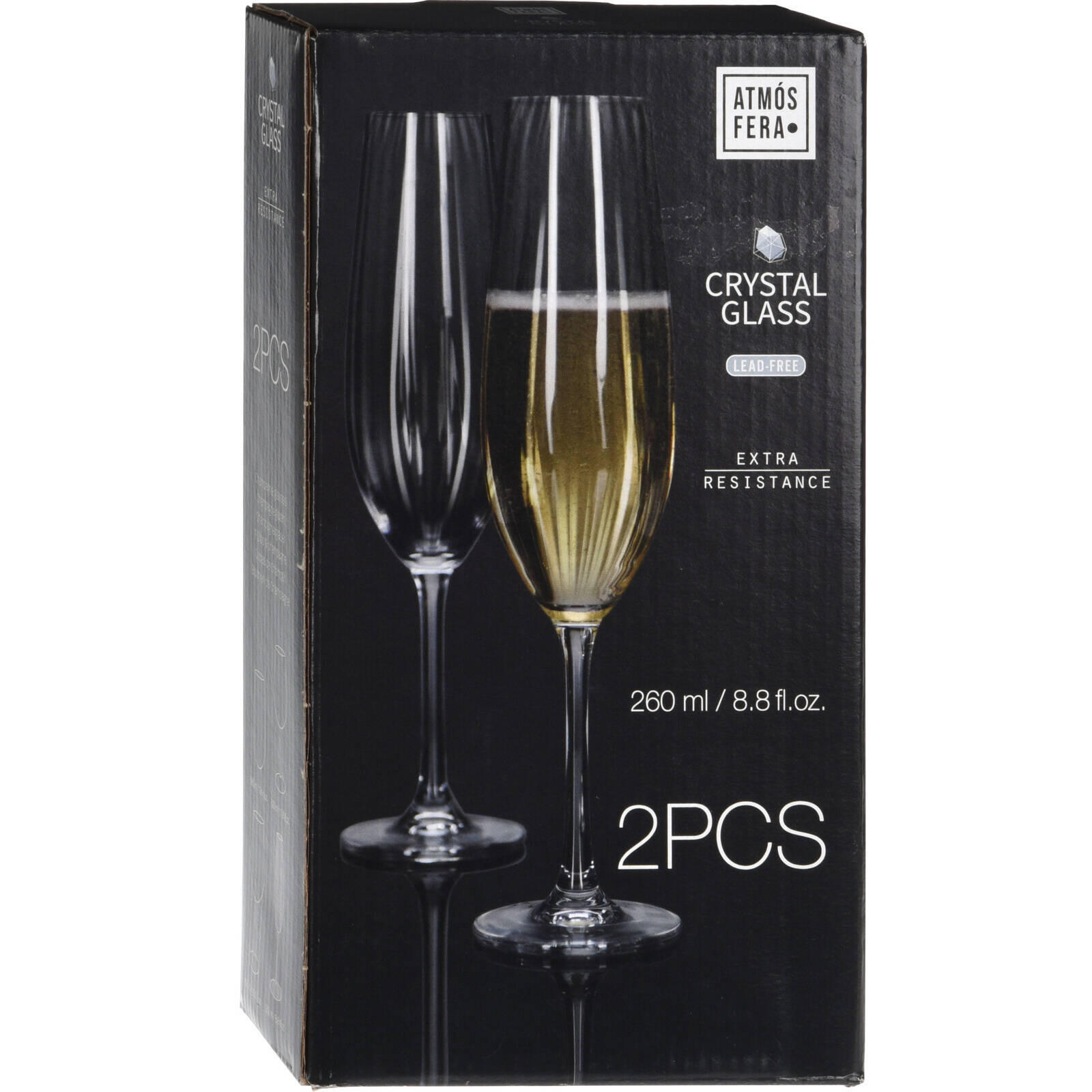 CHAMPAGNERGLÄSER 2er-Set - Transparent, Glas (4.5L) - Home Styling Collection