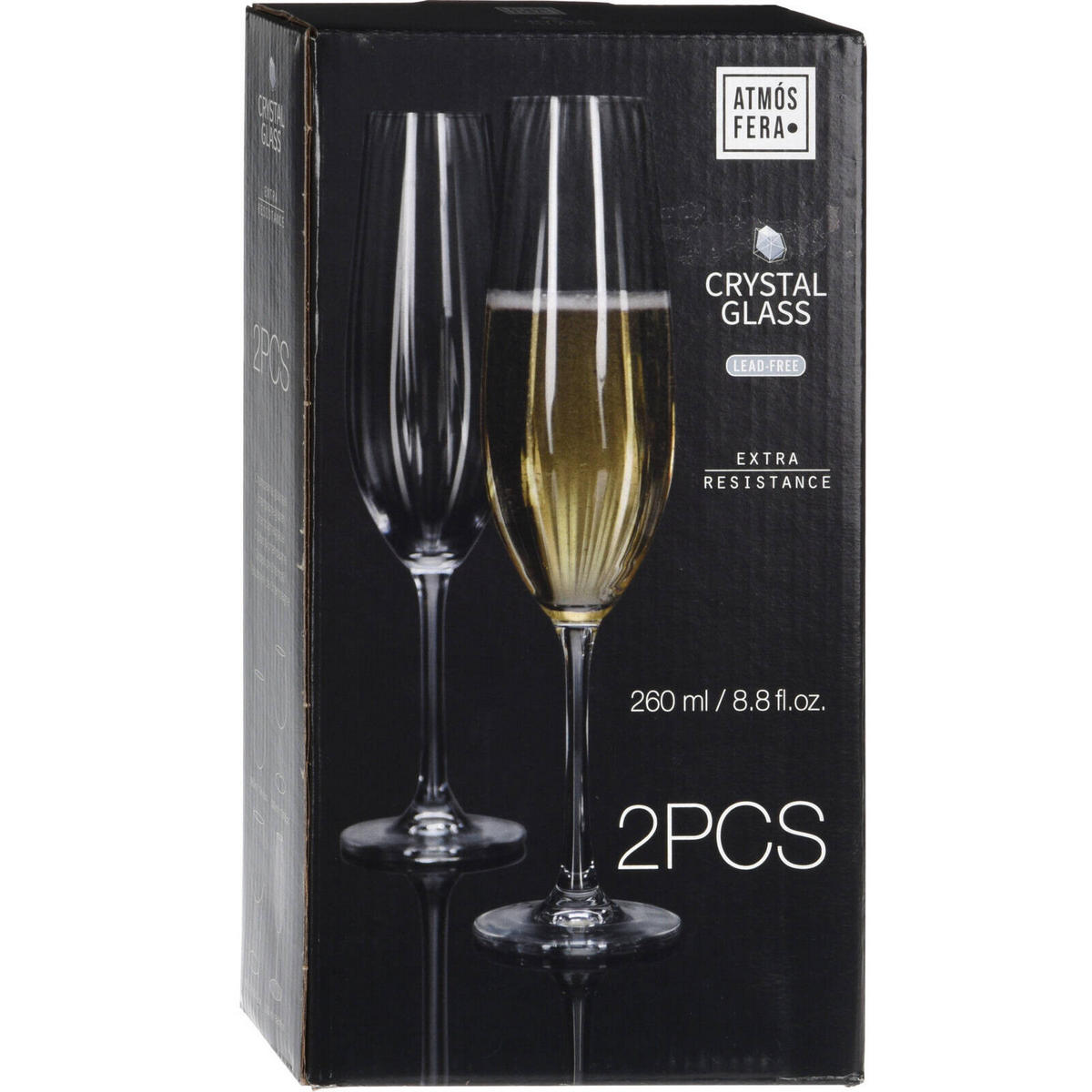 CHAMPAGNERGLÄSER 2er-Set - Transparent, Glas (4.5L) - Home Styling Collection