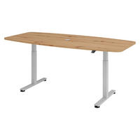 KONFERENZTISCH elektrisch XMST22 103/220/74 cm in Wildeiche/Silberfarben - Wildeiche/Silberfarben, Holzwerkstoff (103/220/74cm) - bümö