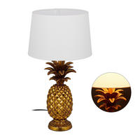 TISCHLAMPE Ananas - Goldfarben, Kunststoff/Textil (30/30/54cm) - Relaxdays