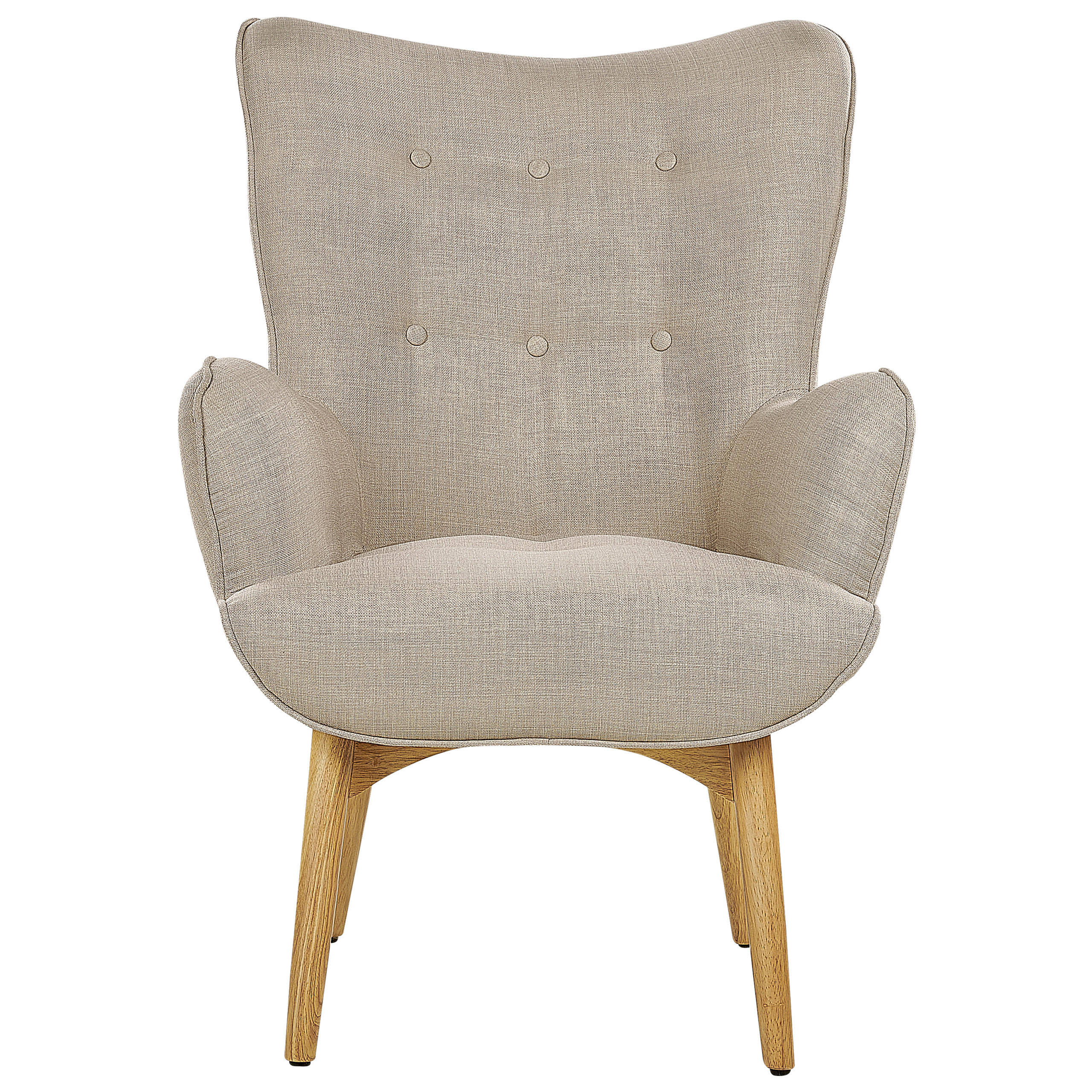 SESSEL Beige mit Hocker Vejle - Hellbraun/Beige, Textil (81/100/78cm) - Beliani