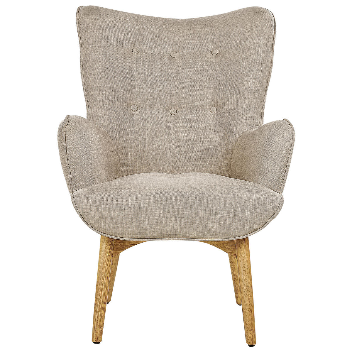 SESSEL Beige mit Hocker Vejle - Hellbraun/Beige, Textil (81/100/78cm) - Beliani