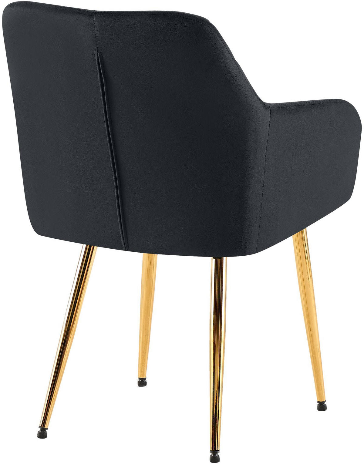 ARMLEHNENSTUHL Samt Schwarz - Schwarz, Textil (53/83/61cm) - CLP