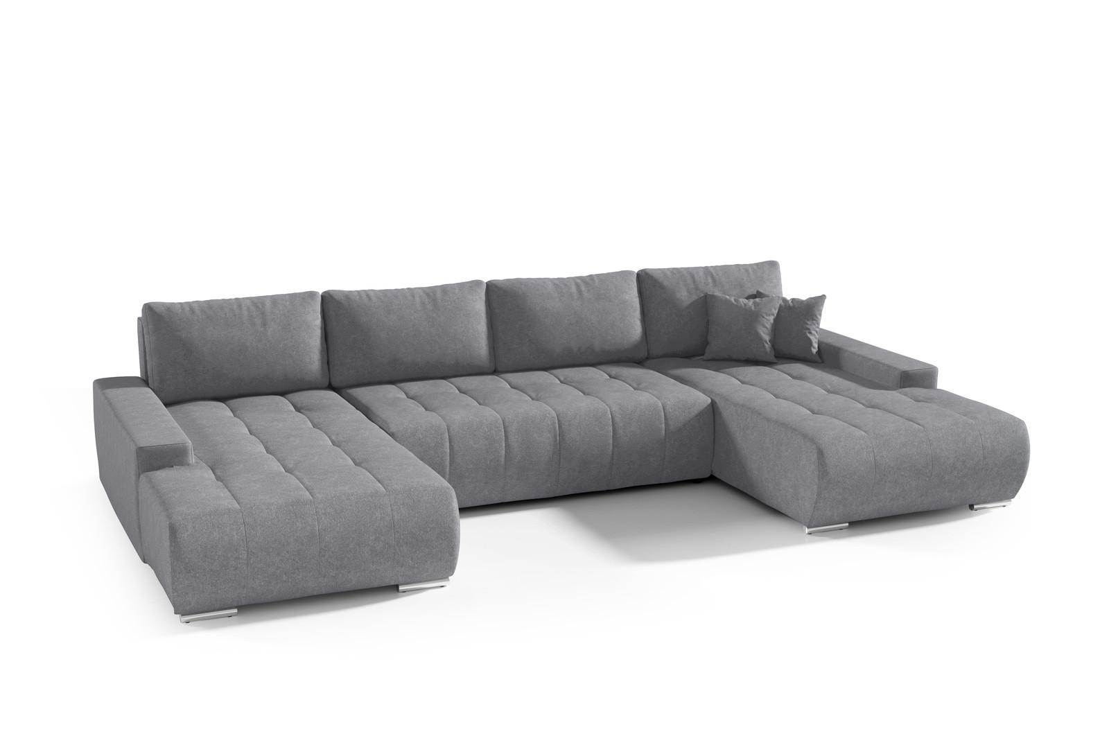 ECKSOFA U-Form für Wohnzimmer MONA Graphit - Graphitfarben, Holzwerkstoff (350/85/185cm) - Compleo24
