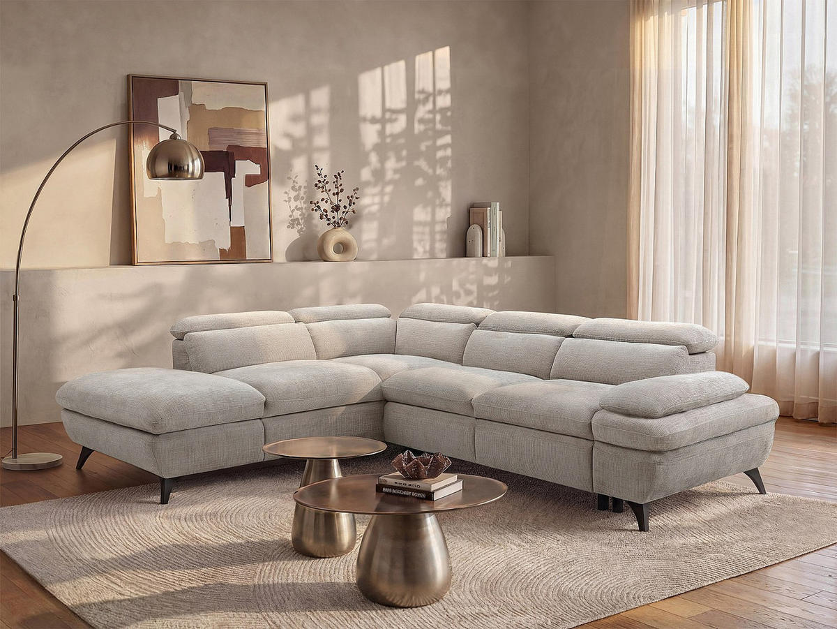SCHLAFSOFA - 5 Personen - Stoff - Beige - - Beige, Textil (280/79/233cm) - Vente-Unique