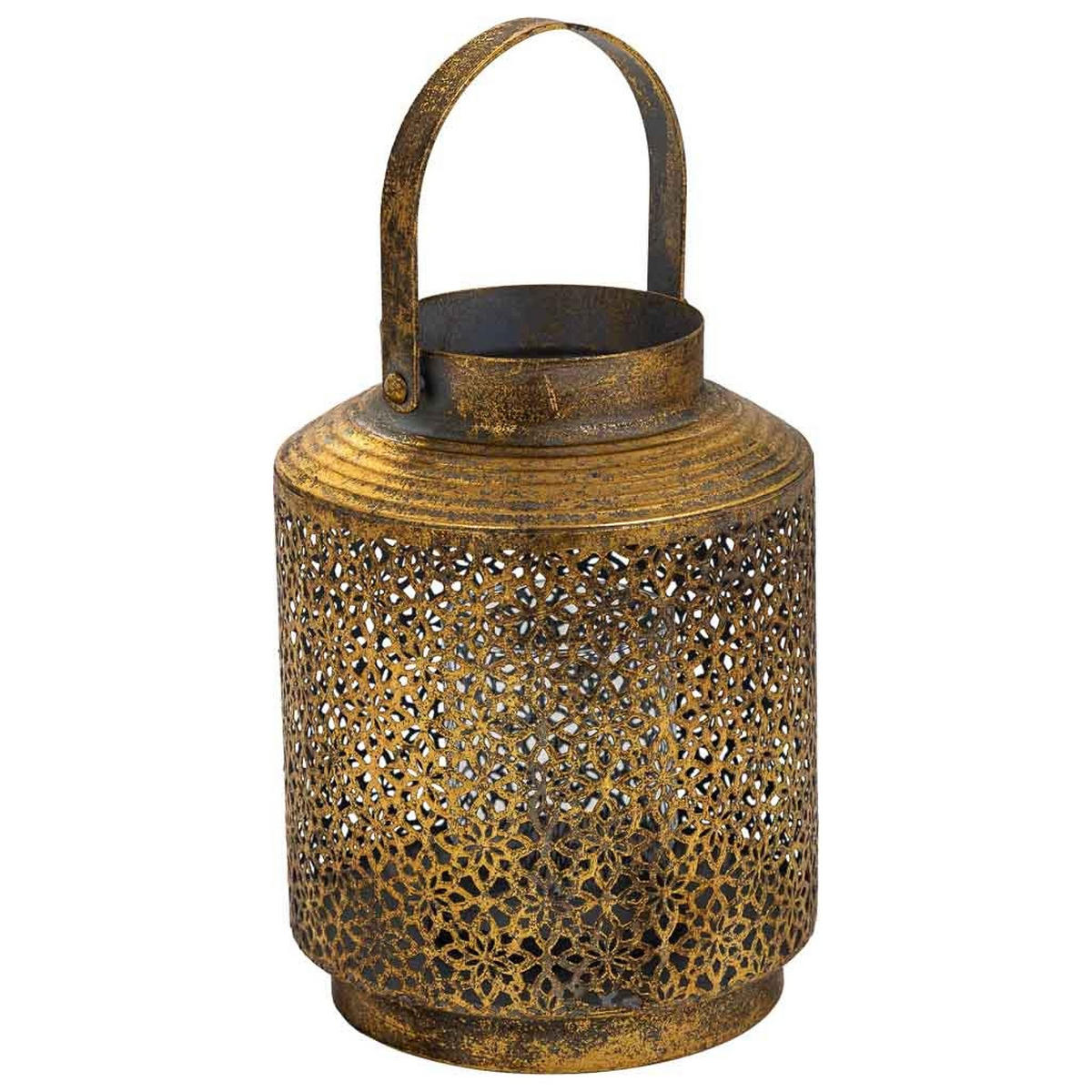 KERZENHALTER aus Metall, golden, 16x21cm - Goldfarben, Metall (21cm) - Wanderlust