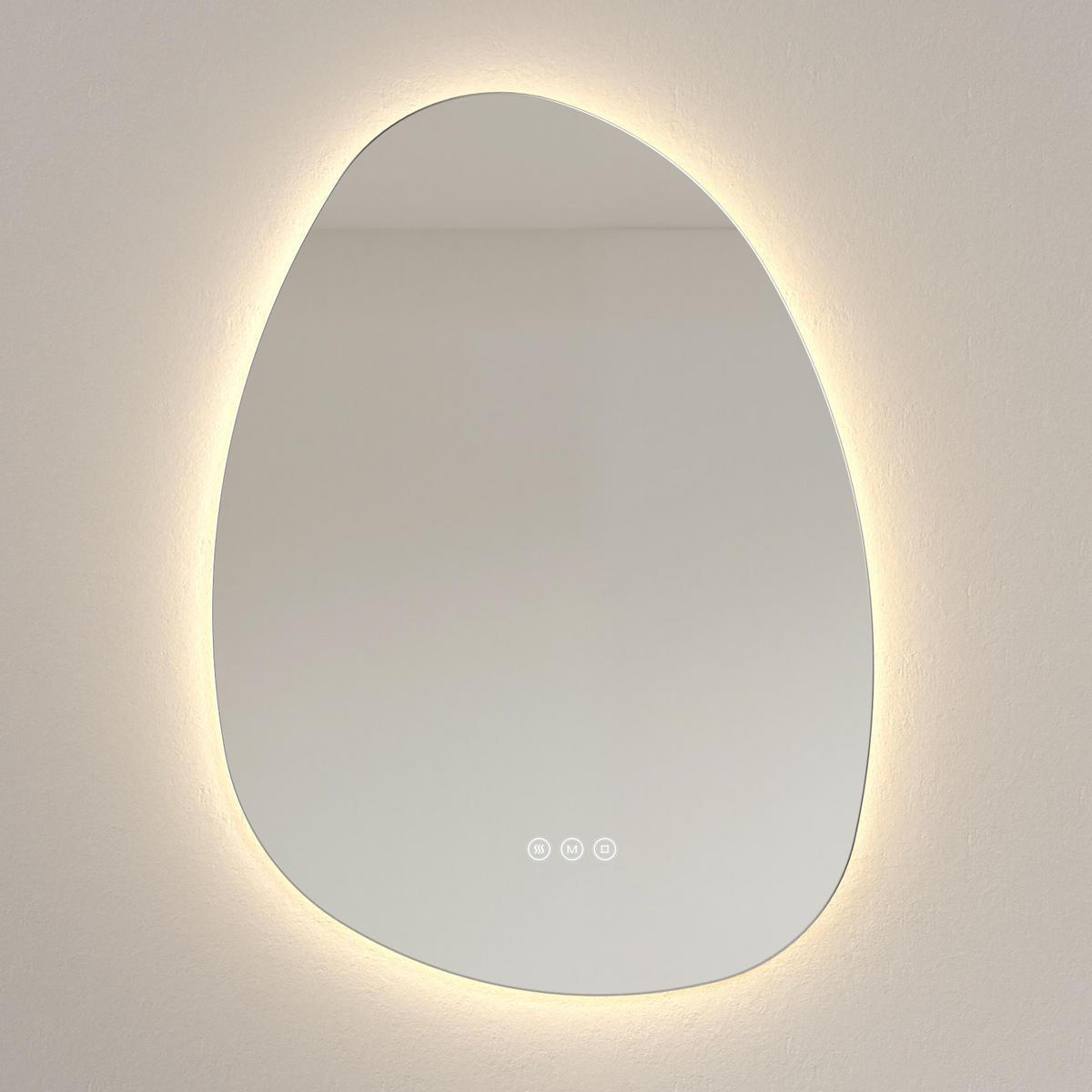 BADSPIEGEL mit Beleuchtung, Anti-Beschlag 75/55/3 cm - Weiß, Glas (55/2.9/75cm) - EMKE