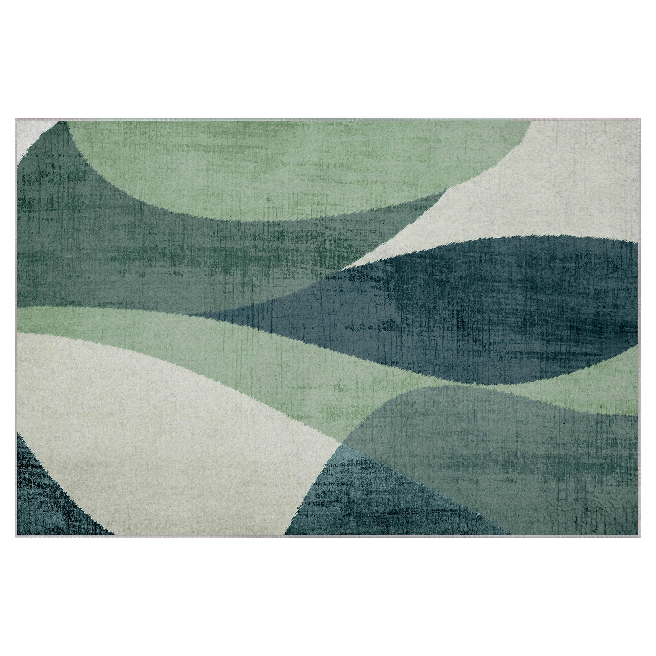 TEPPICH, Grün - Grün, Textil (120/180cm) - Oviala