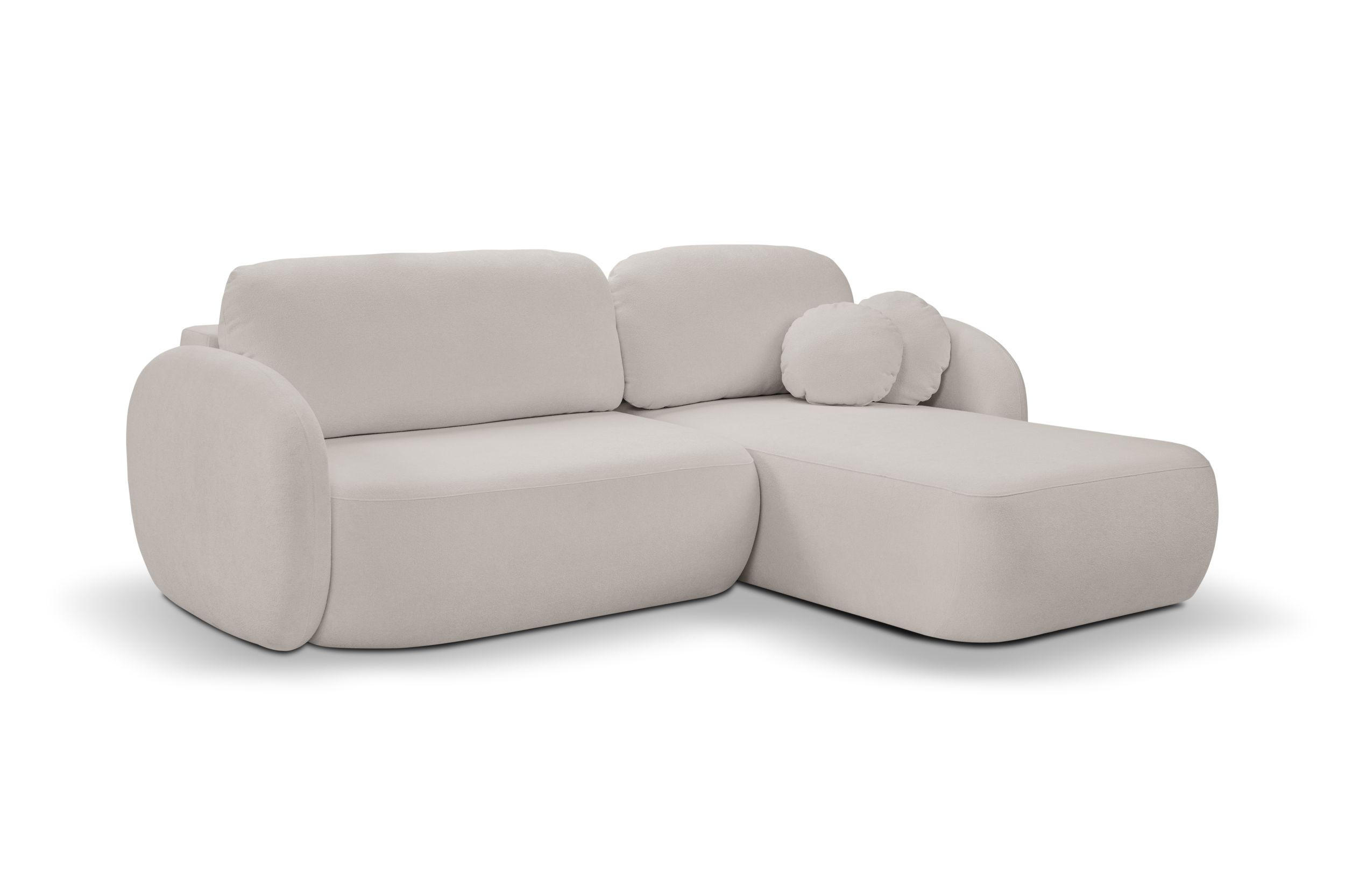 ECKSOFA Olena - Creme (Sicuro 65) - Creme, Holzwerkstoff (248/174cm)