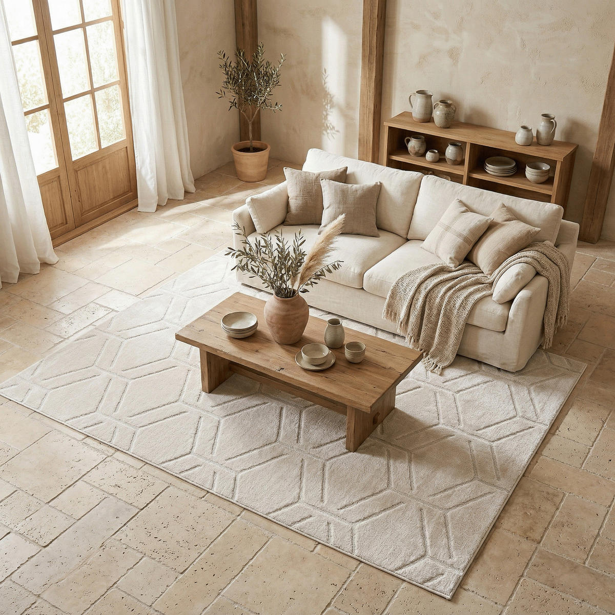 IN & OUTDOOR TEPPICH FLACHGEWEBE CLASSY - Naturfarben, Textil (160/230cm) - Pergamon