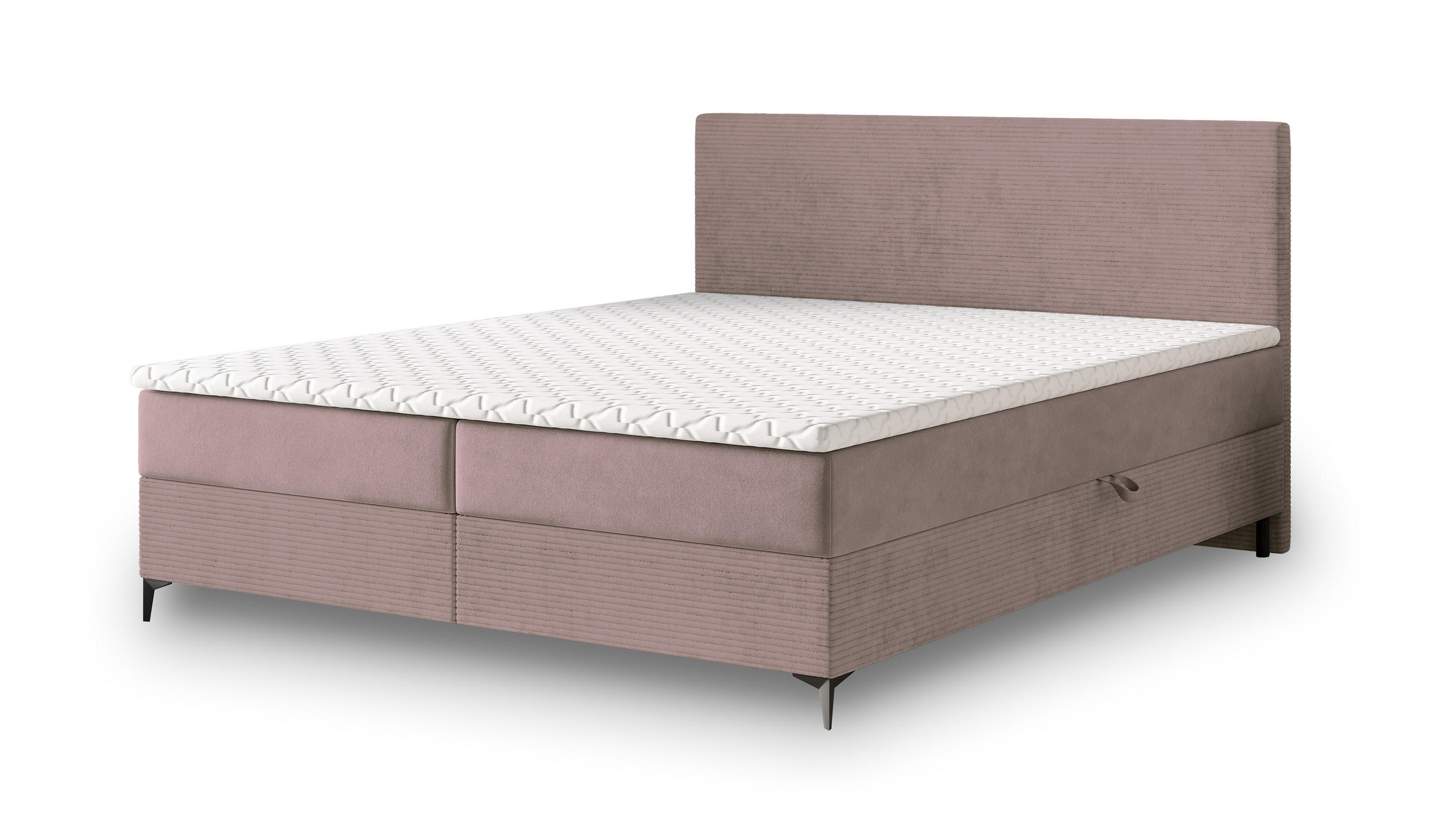 BOXBETT TORREL 160x200 cm mit Matratze und Topper - Rosa - Rosa, Holz (160/200cm) - MASSENO