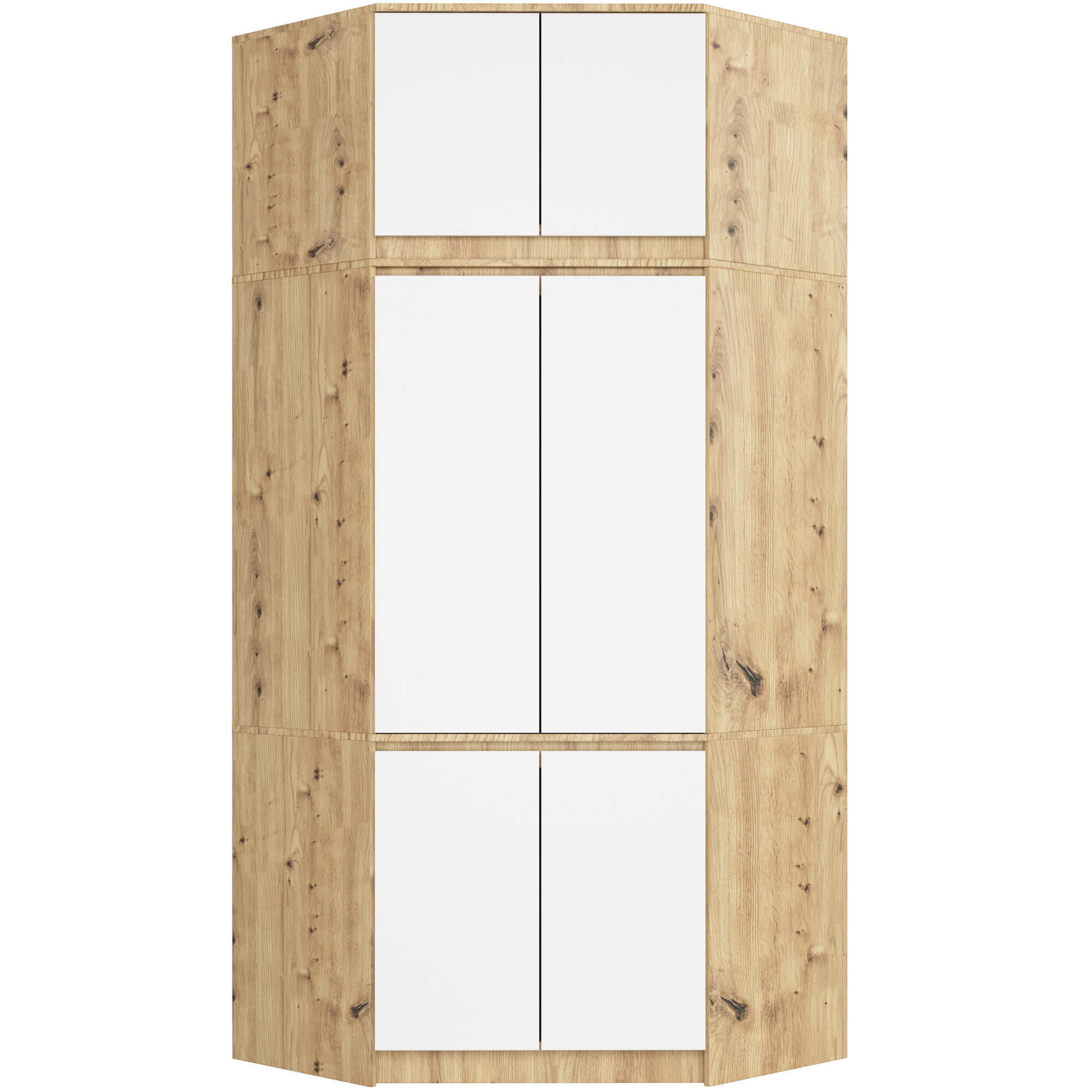 KLEIDERSCHRANK Eiche Artisan, Weiß 100x50x235 cm - Weiß/Eiche Artisan, Holzwerkstoff (100/235/50cm) - Akord