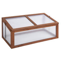 GEWÄCHSHAUS aus Holz 100x65x40 cm in Braun mit aufklappbarer Abdeckung - Braun, Holz (65/40/100cm) - Modfu
