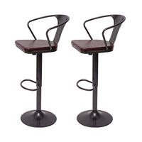 BARHOCKER H10B Schwarz, Braun 2er-Set - Schwarz/Braun, Textil (51/108/45cm) - MCW