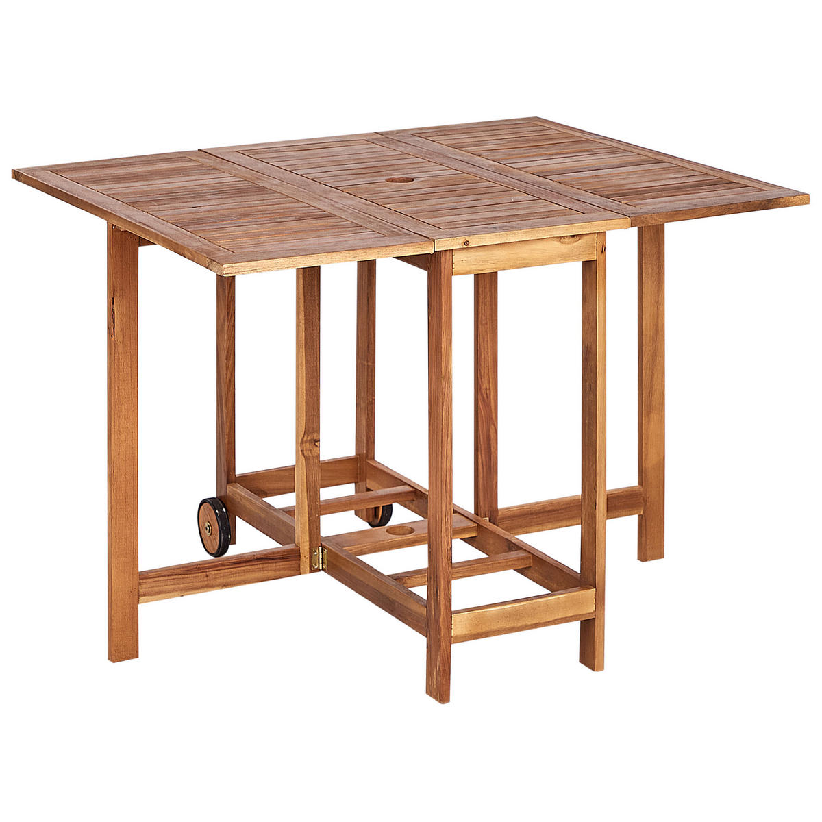 GARTENMÖBEL SET 4-Sitzer Akazienholz hellbraun Frassine - Hellbraun, Holz - Beliani
