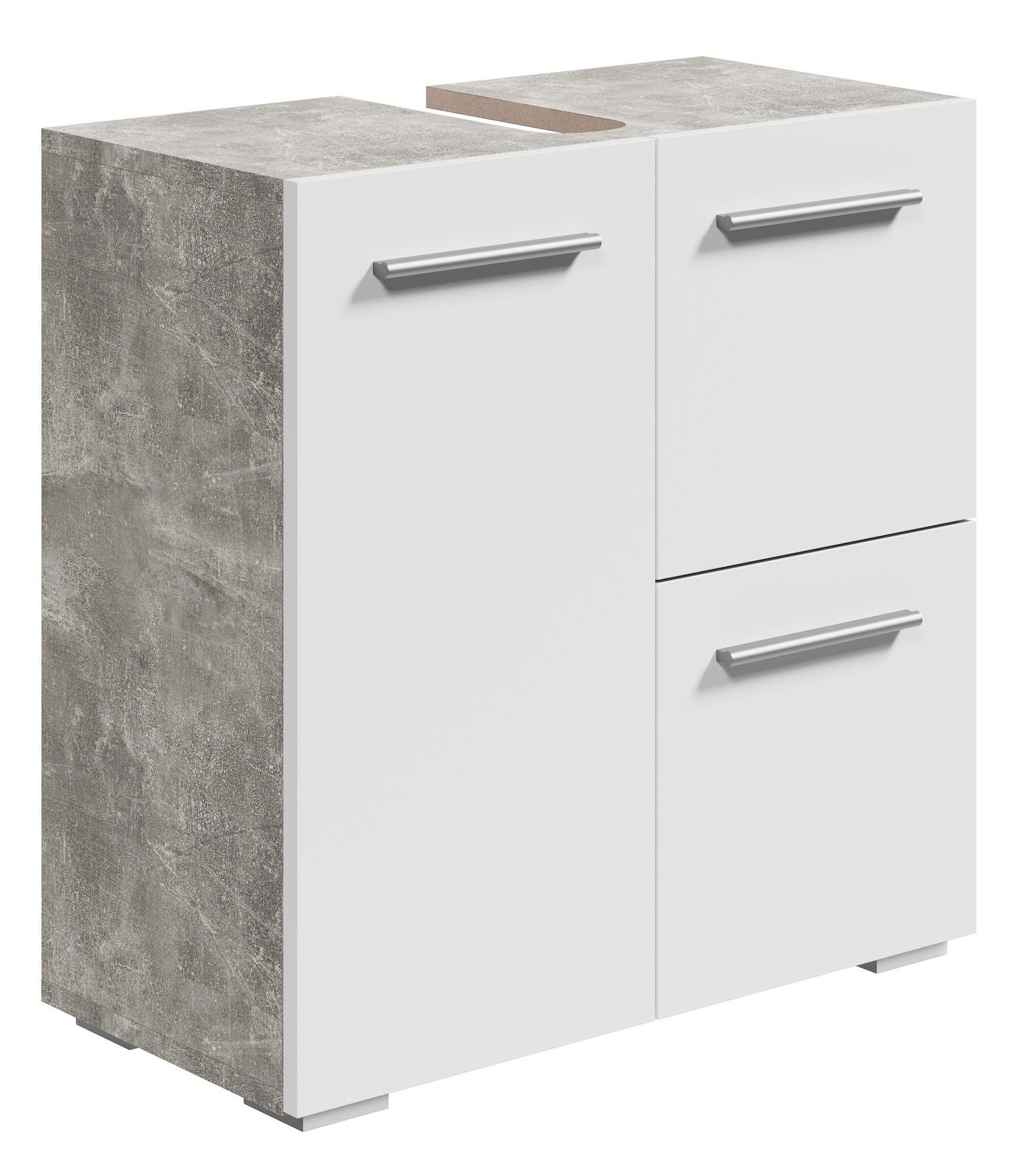 WASCHBECKENUNTERSCHRANK Mars Beton Grau / Weiß - 60 x 30 x 60 cm - Weiß/Grau, Holz (60/60/30cm) - Badplaats