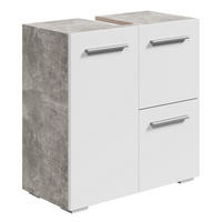 WASCHBECKENUNTERSCHRANK Mars Beton Grau / Weiß - 60 x 30 x 60 cm - Weiß/Grau, Holz (60/60/30cm) - Badplaats