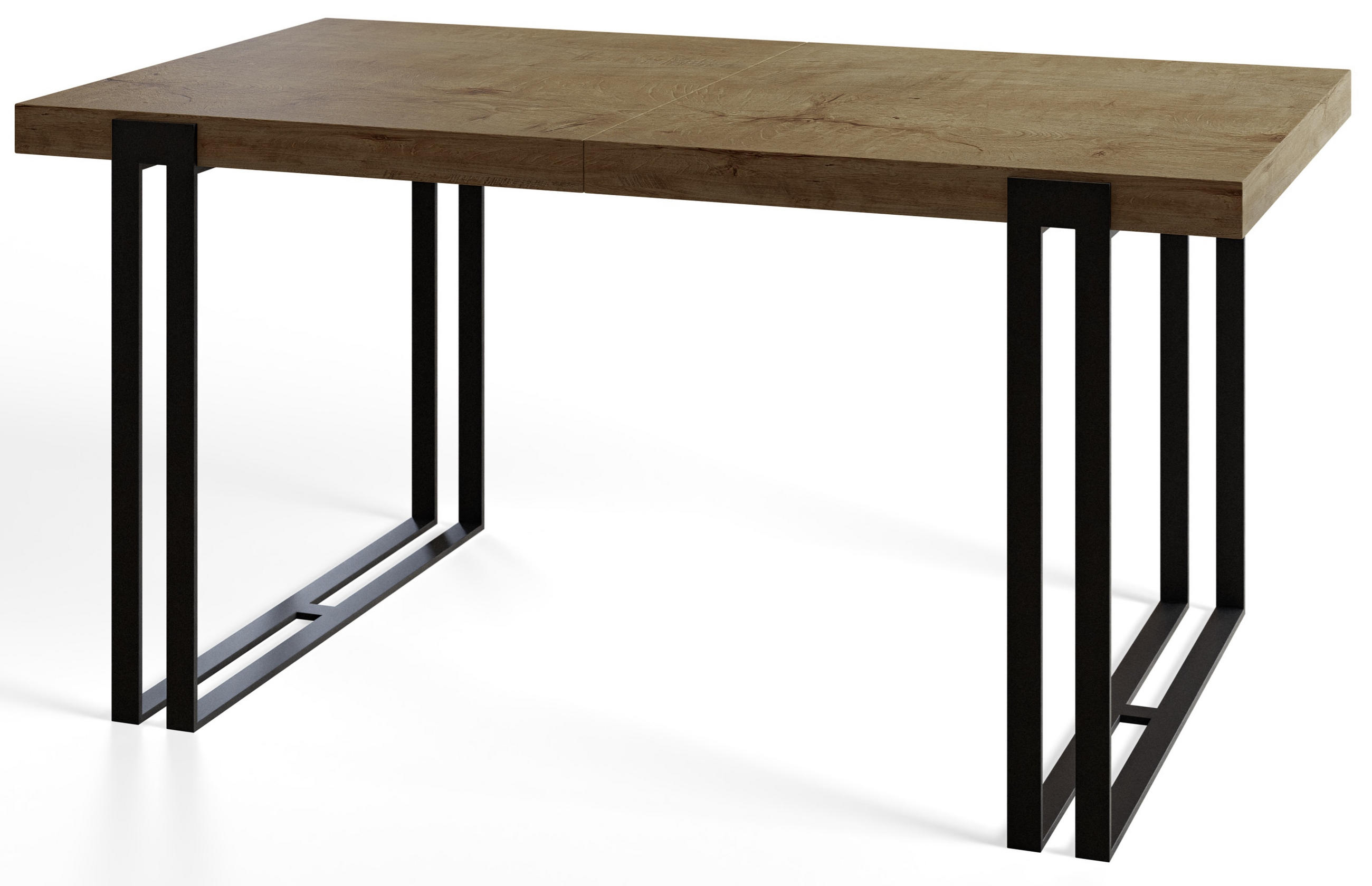 ESSZIMMERTISCH ROSA 160X90X77 cm, Farbe: LEFKAS, mit Metallbeinen in Farbe Schwarz - Dunkelbraun/Schwarz, Holzwerkstoff (160/90/77cm) - Alpi-Möbel