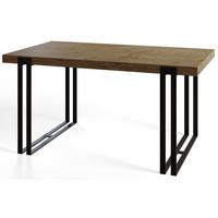ESSZIMMERTISCH ROSA, ausziehbarer Tisch 180-280X90X77 cm, Farbe: LEFKAS, mit Metallbeinen in Farbe Schwarz - Dunkelbraun/Schwarz, Holzwerkstoff (180/90/77cm) - Alpi-Möbel