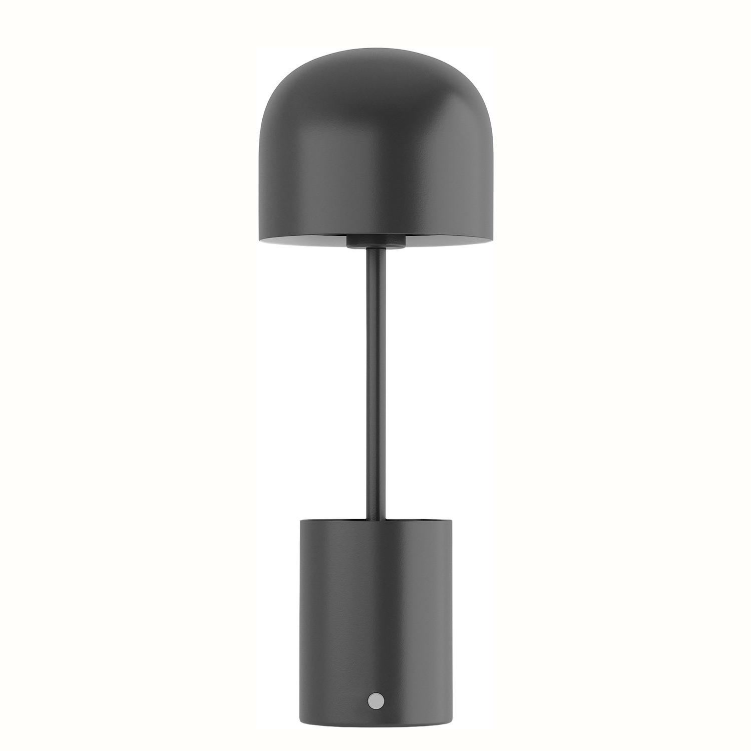 AKKU-TISCHLEUCHTE - Eisen - Schwarz, Metall (13/13/37cm) - home24