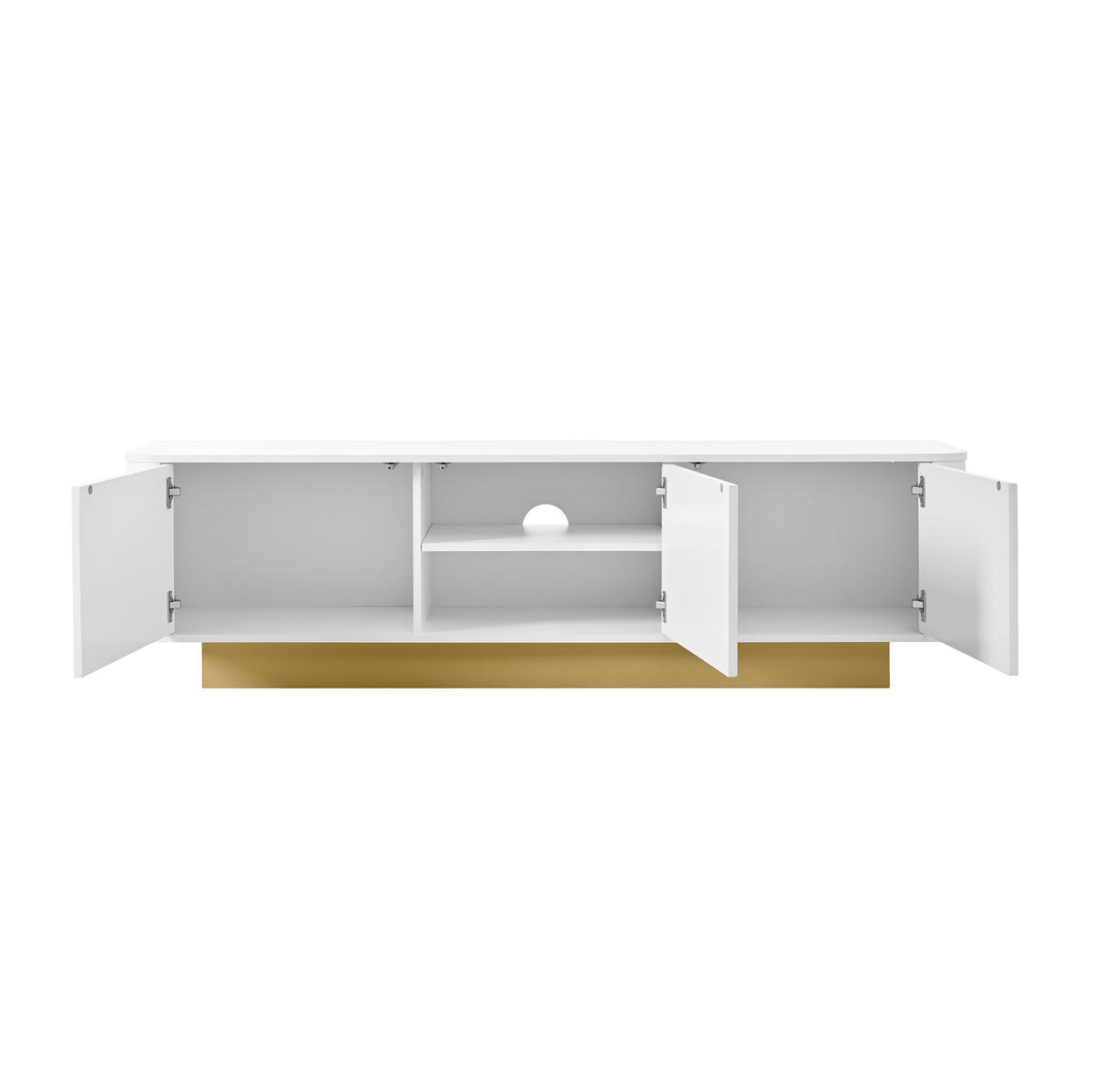 TV-LOWBOARD 170/40,5/47 cm mit 3 Türen und Kabeldurchlass - Weiß, Holzwerkstoff (170/47/40.5cm) - BEAOK