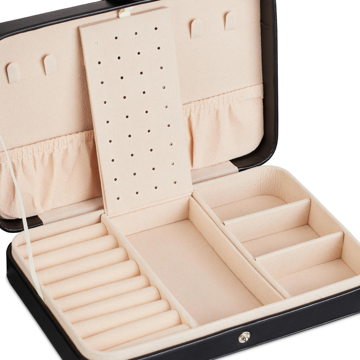 SCHMUCKKÄSTCHEN - Schwarz, Holzwerkstoff/Kunststoff (21/4.5/14.5cm) - Relaxdays