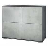 KOMMODE Rova Beton Oxid Optik - Hellgrau, Holzwerkstoff (92.5/75.5/35cm) - Vladon