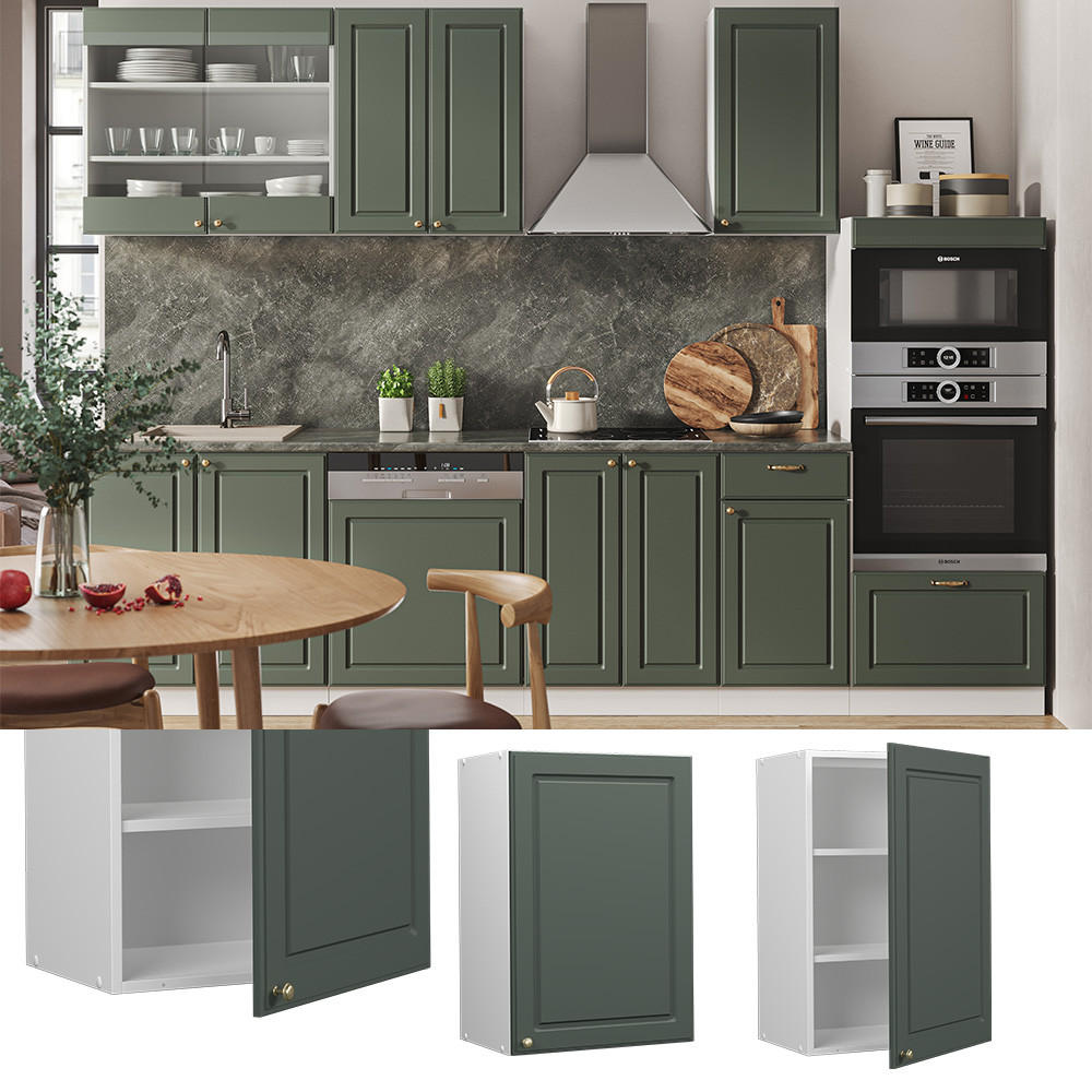 HÄNGESCHRANK Fame-Line Grün-Gold Landhaus 50 cm - Weiß/Grün, Holzwerkstoff (50/72/34.1cm) - Vicco