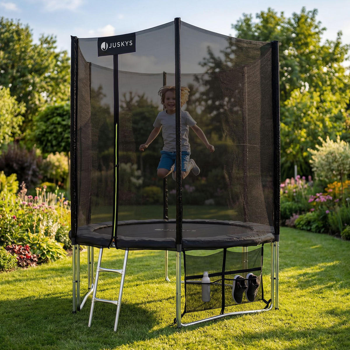 TRAMPOLIN JumpMaster S 183cm schwarz - Schwarz, Metall (183/183cm) - Juskys