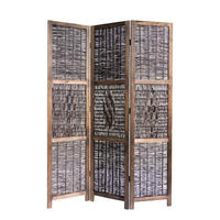 PARAVENT 3-tlg. 120/170 cm Braun Weide geflochten - Braun, Holz (120/170/2cm) - Homestyle4u