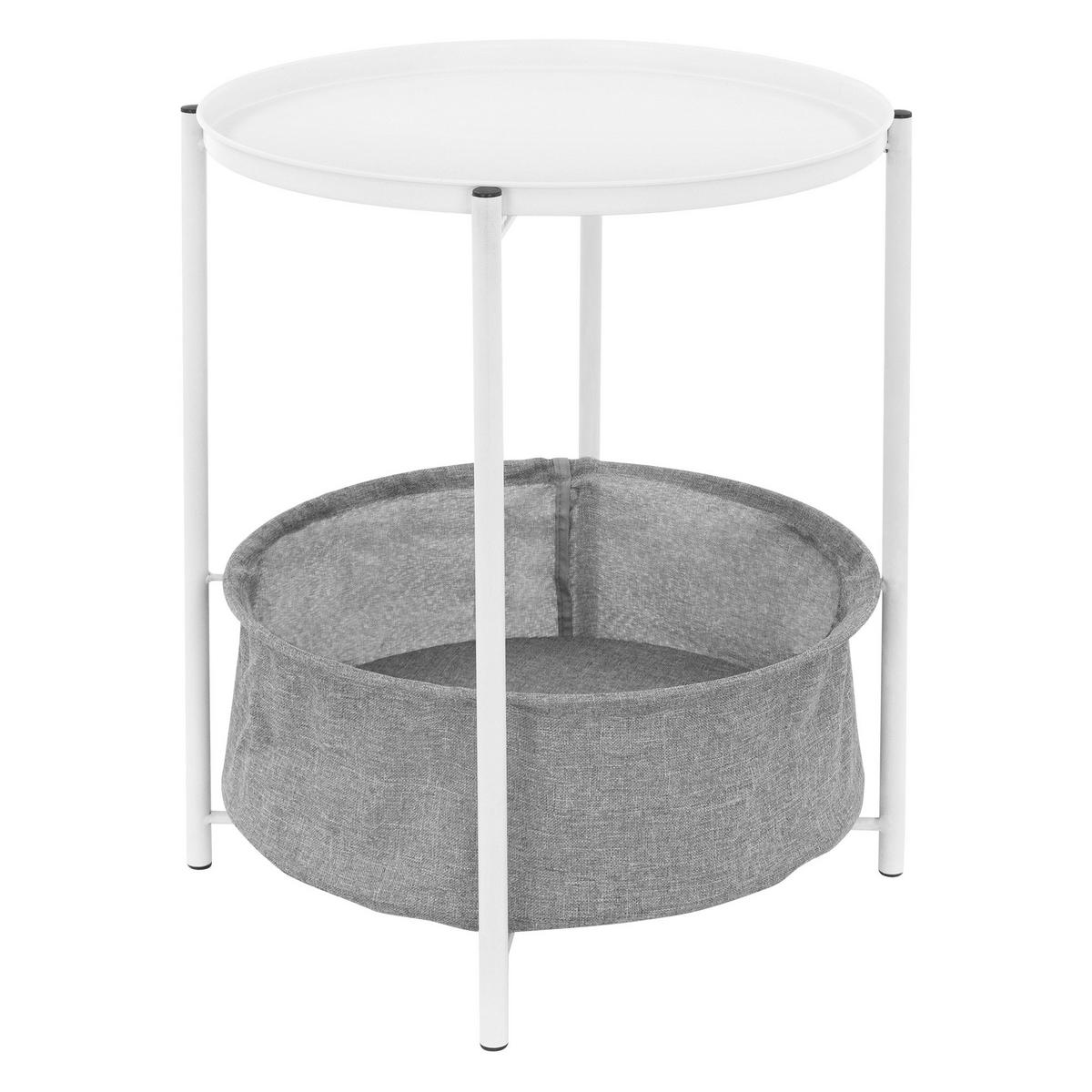 BEISTELLTISCH rund Weiß Ø 46/51 cm - Weiß, Metall (46/46/51cm) - ML-DESIGN