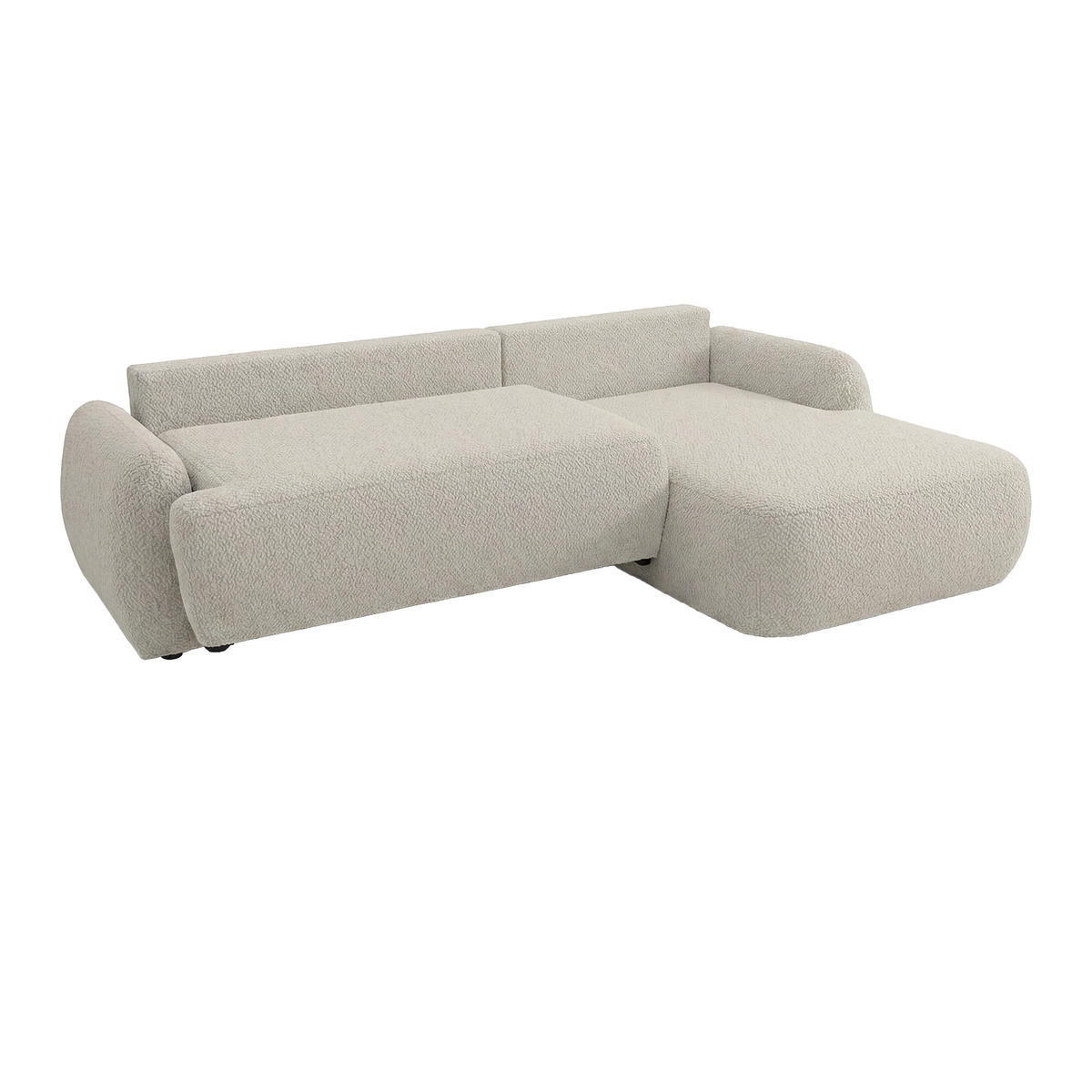 ECKSOFA MUNDUK II mit Schlaffunktion, Beige - Beige, Textil (260/184cm) - Fedve