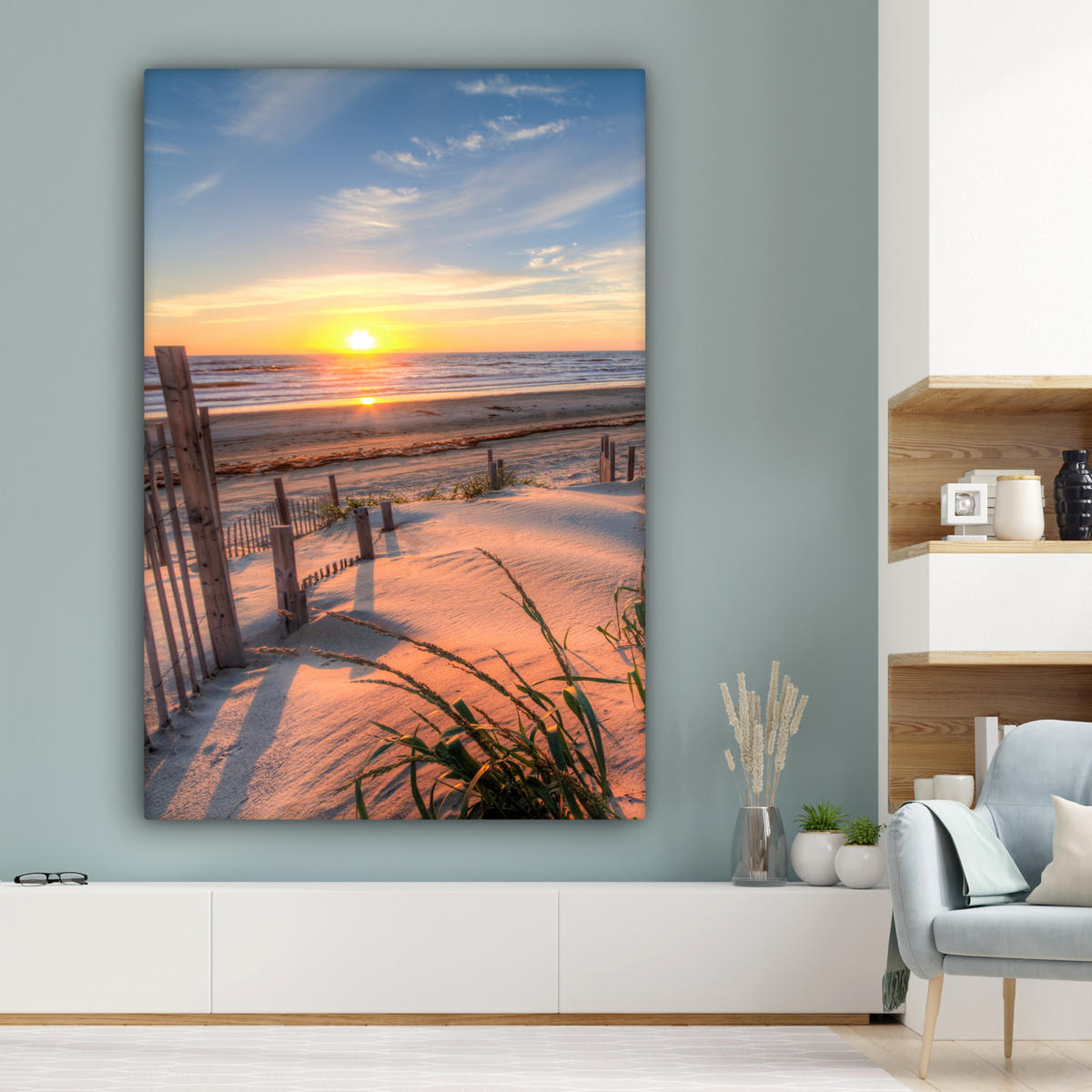 SLIKA NA PLATNU Plaža 90x140 cm - bež, tekstil (90/140cm) - MuchoWow