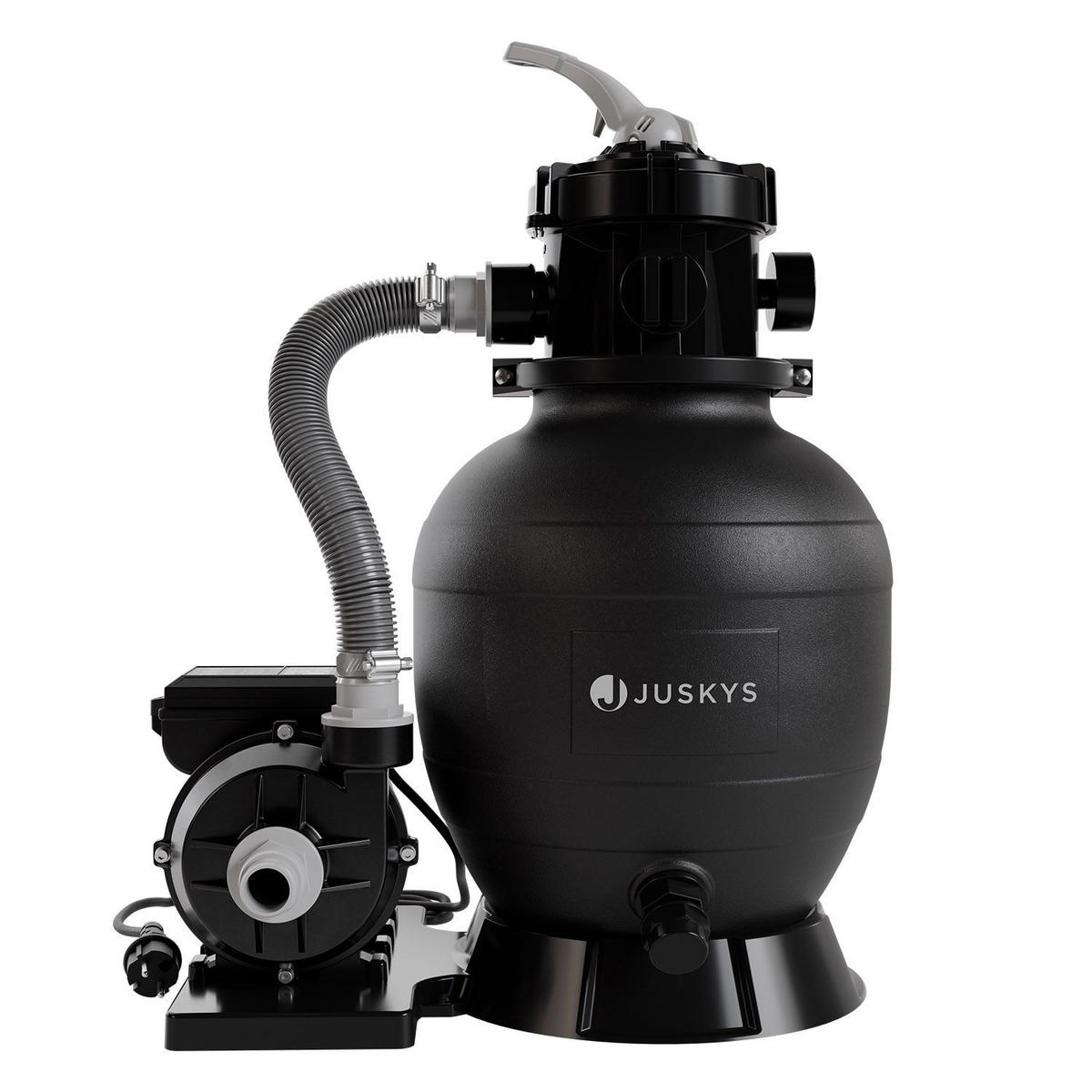 SANDFILTERANLAGE 250W inkl. Timer - Schwarz, Kunststoff (33/41.5/52cm) - Juskys