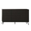 SIDEBOARD Delvine 3T Schwarz 154/78/38 cm – mit schwarzen Beinen und 3 verzierten Türen - Schwarz, Holzwerkstoff (154/78/38cm) - AX Living