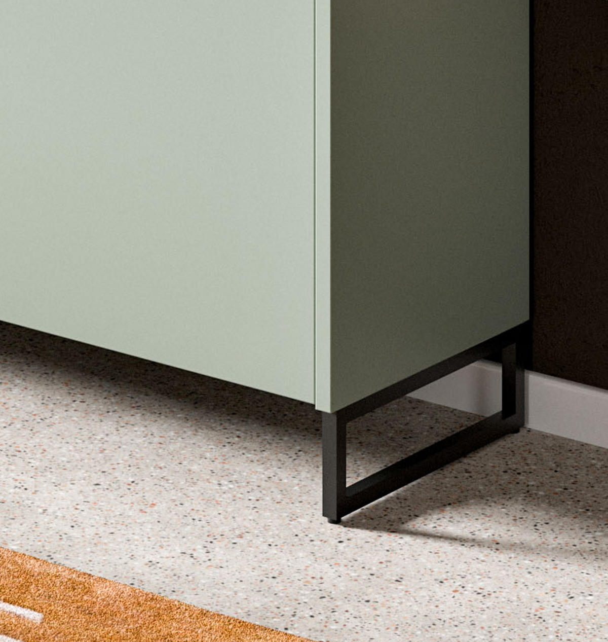 GARDEROBE-SET Salbei und Artisan Eiche, Garderobe 5-teilig, 236 x 192 cm, Soft-Close, Borga - Salbeigrün/Schwarz, Holzwerkstoff/Metall (236/192/32cm) - InnoFurn