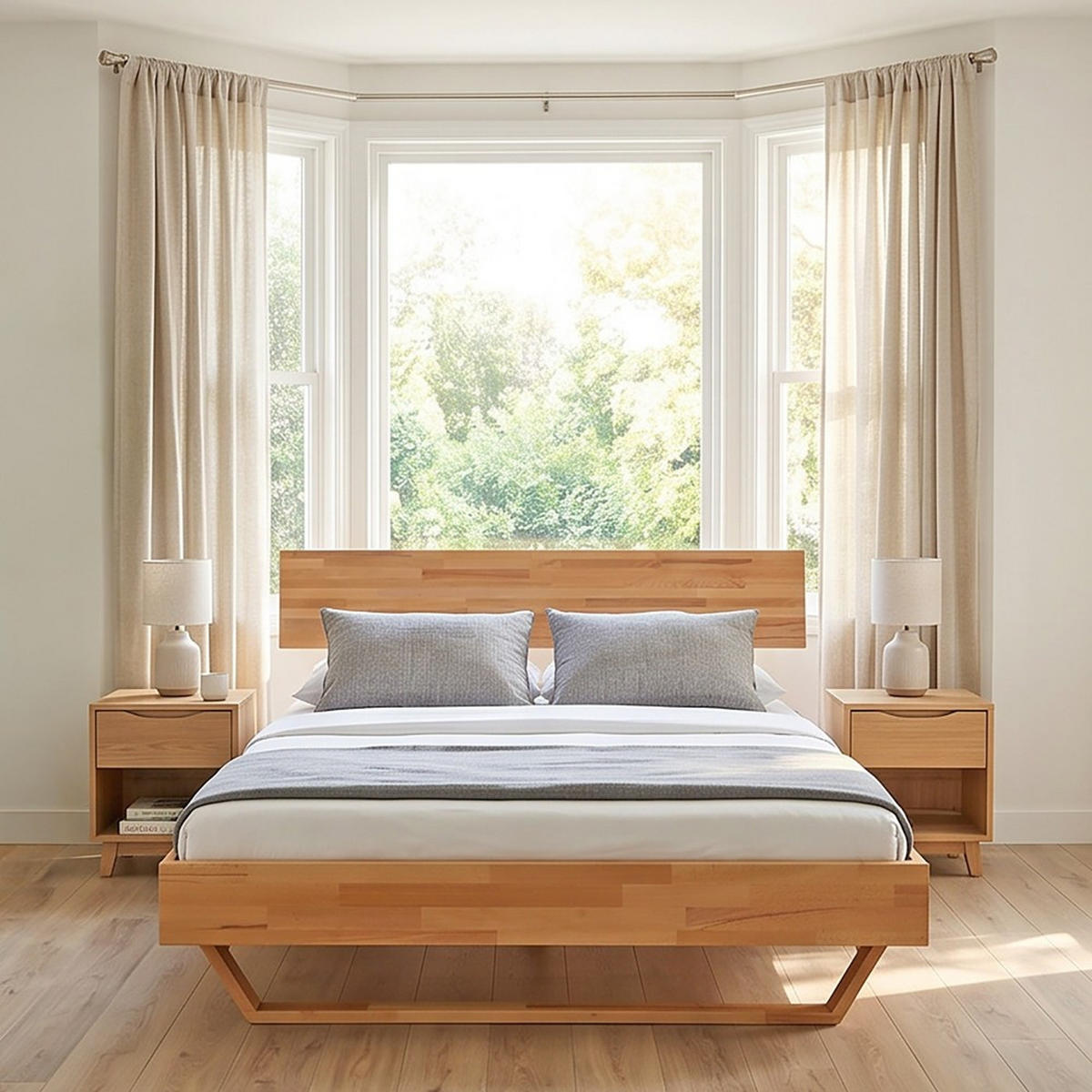 BETT TAO / 160x200 cm + Lattenrost , Buche massiv geölt - Buchefarben, Holz (160/200cm) - Weber Industries