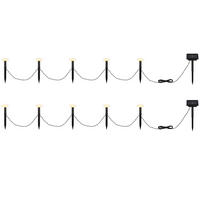 SOLAR-LICHTERKETTE LED Kunststoff Schwarz Blumenform 2er Set - Schwarz, Kunststoff (220/4.8/17.5cm) - Globo Lighting