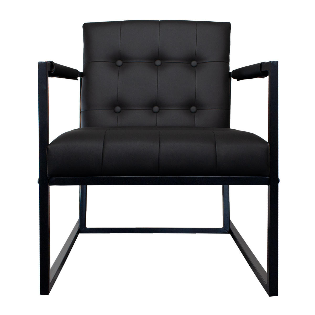 LOUNGESESSEL JONES Kunstleder Schwarz - Schwarz, Textil/Metall (53/73/69cm) - SVITA