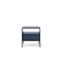 NACHTTISCH Onom 54x56x39 cm - Modern Nachtschrank zum Schlafzimmer - EIN praktischer Commode aus Spanplatten - Marineblau - Blau, Holzwerkstoff (54/56/39cm) - Chilly