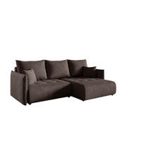 ECKSOFA Canio - Dunkelbraun, Holzwerkstoff/Textil (221/153cm) - Fun Möbel